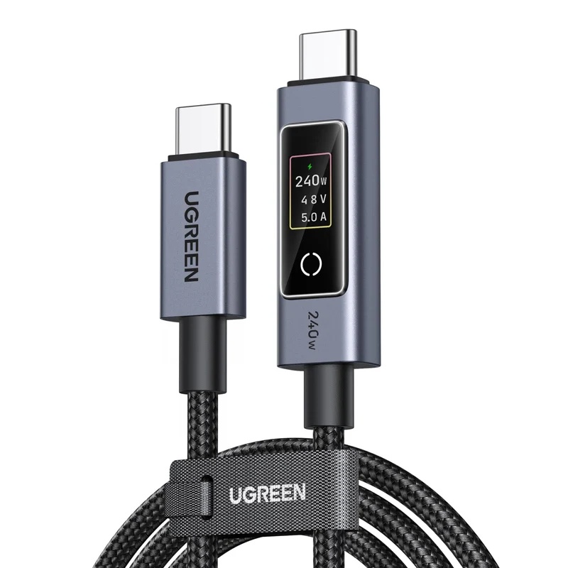 UGREEN Nexode 240W USBC to USBC Cable with TFT Smart Display, 6.6ft