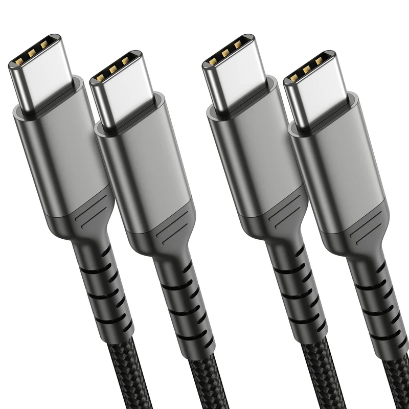3ft USB C to C Cable 2 Pack, USB 2.0 Braided USB C to USB C Cable Fast Charging Compatible with Apple iPhone 15 iPad mini/Air Sa