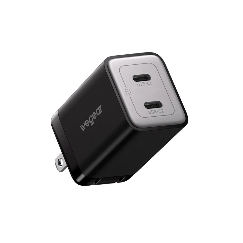 wegear 45W Dual USBC GaN Fast Charger, Foldable Compact Wall Charger with PD PPS QC4.0 for Galaxy S26/S25, iPhone 17/16/15, iPa