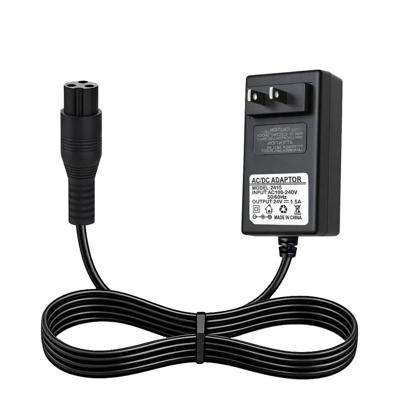 24V Charger 3Prong Plug Power Adapter, 6.6FT AC Replacement Charger Cord