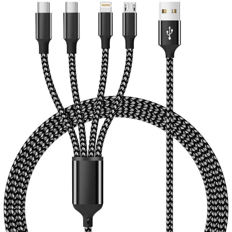 MPATIBY 4 in 1 Multi Charging Cable, 1 Pack 5FT Dual Type C Charging Cords